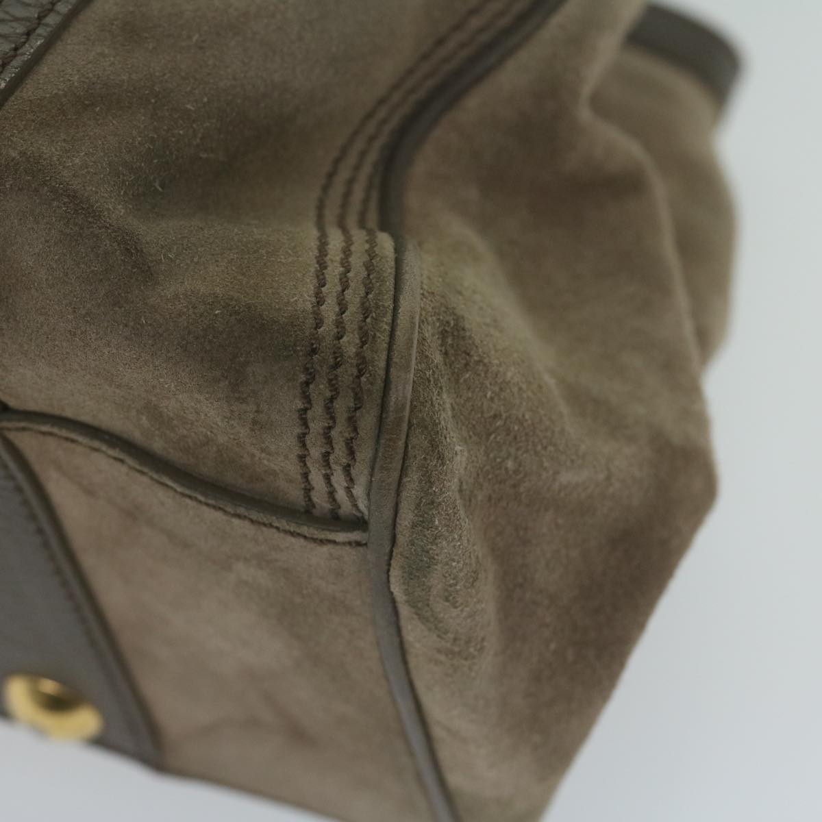 CELINE Hand Bag Suede Brown Auth bs11843