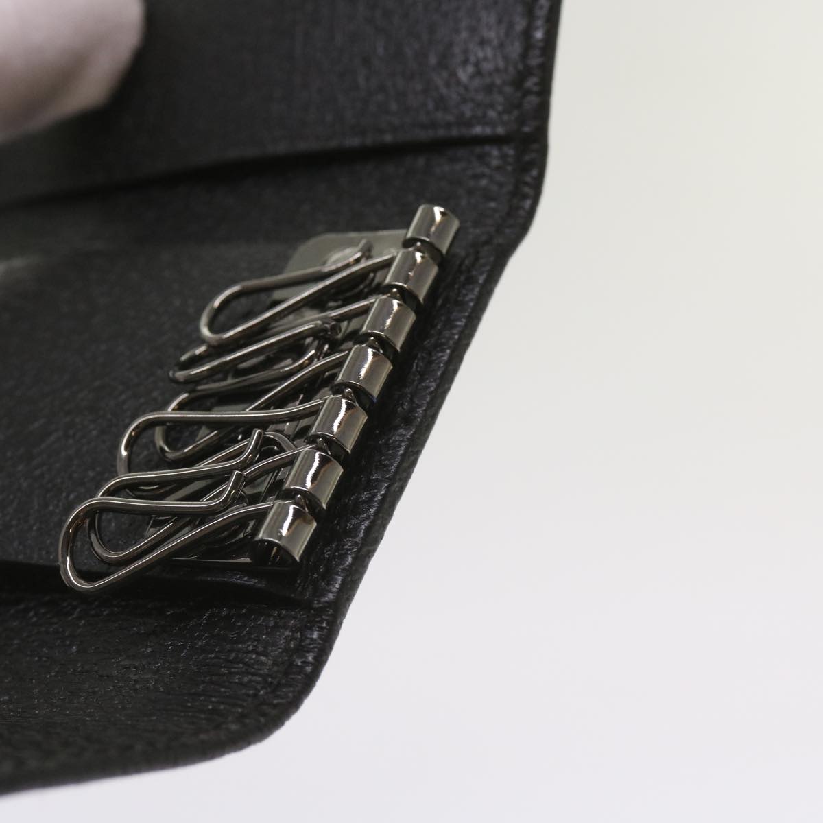 GUCCI Key Case Leather Black Auth bs11936