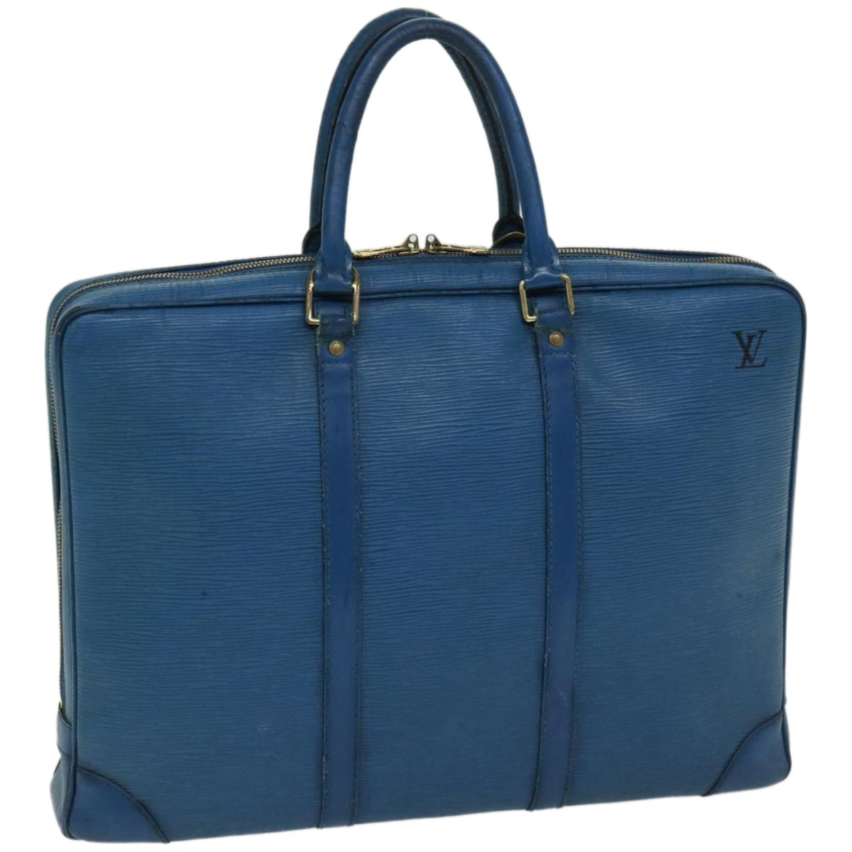 LOUIS VUITTON Epi Porte Documents Voyage Business Bag Blue M54475 Auth bs12244