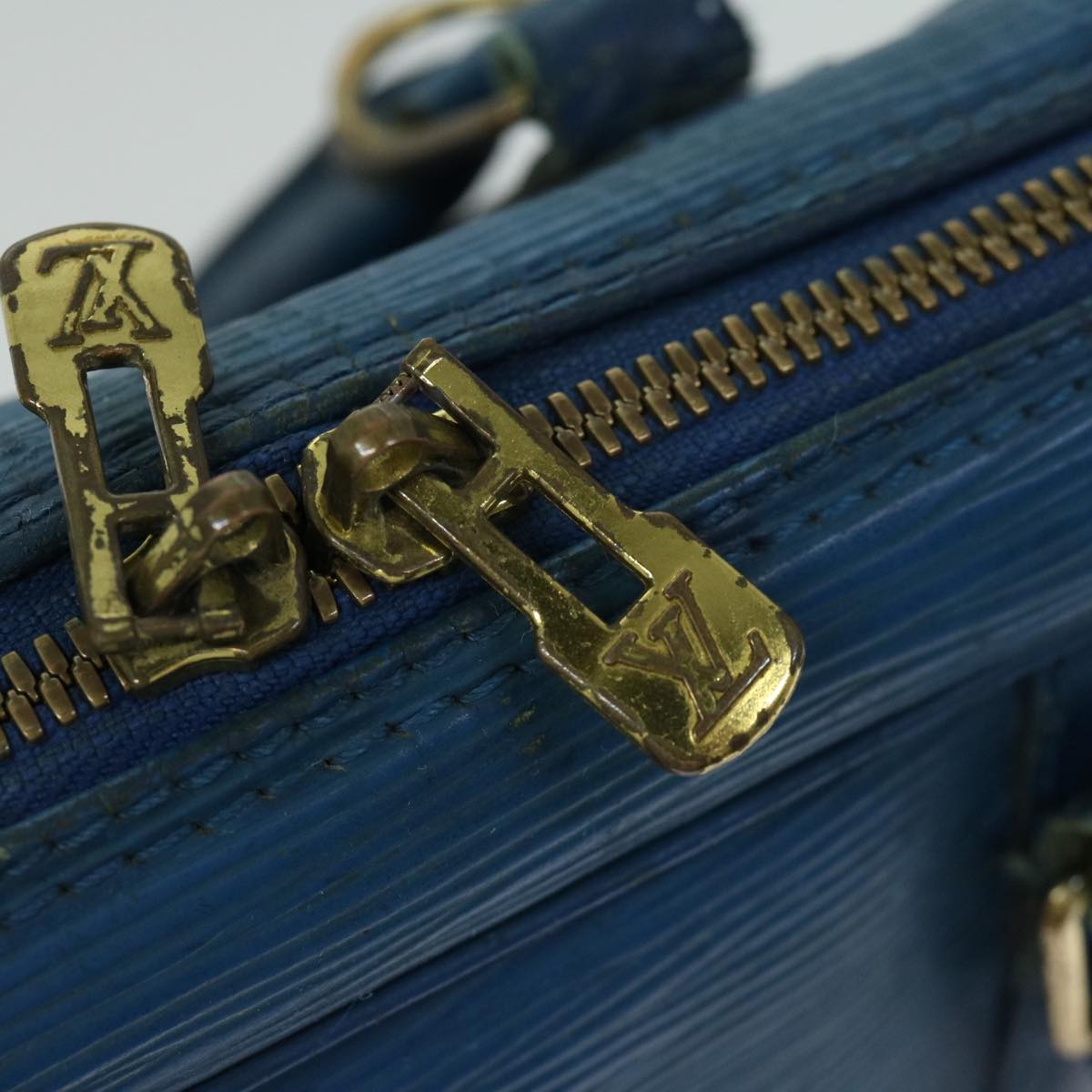 LOUIS VUITTON Epi Porte Documents Voyage Business Bag Blue M54475 Auth bs12244