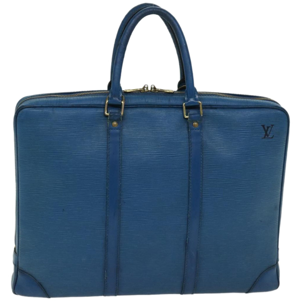 LOUIS VUITTON Epi Porte Documents Voyage Business Bag Blue M54475 Auth bs12244