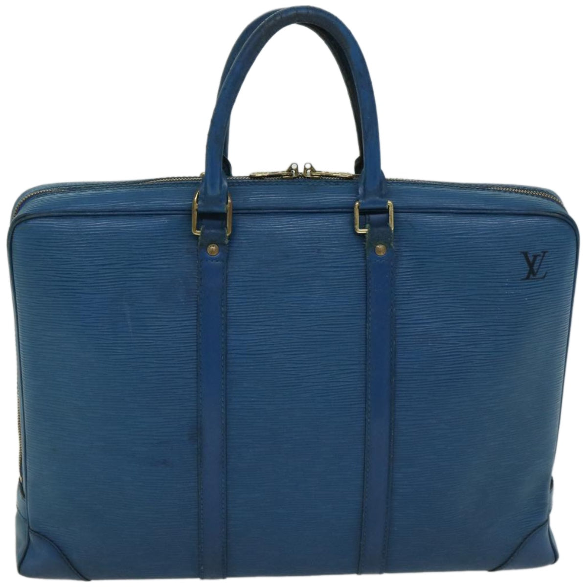 LOUIS VUITTON Epi Porte Documents Voyage Business Bag Blue M54475 Auth bs12244