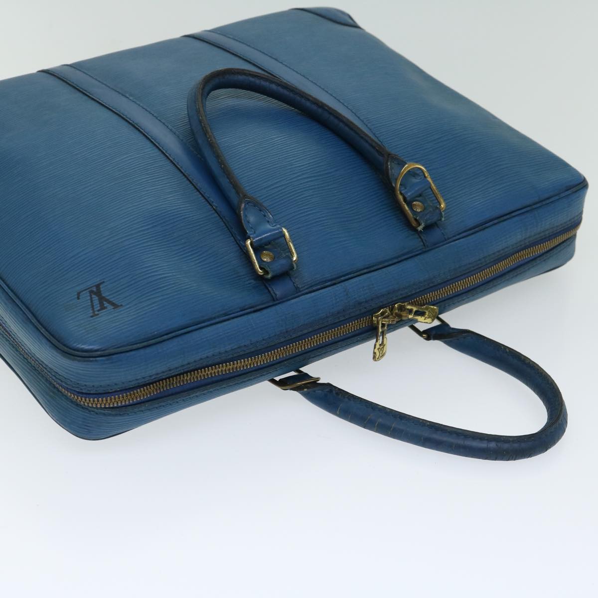 LOUIS VUITTON Epi Porte Documents Voyage Business Bag Blue M54475 Auth bs12244