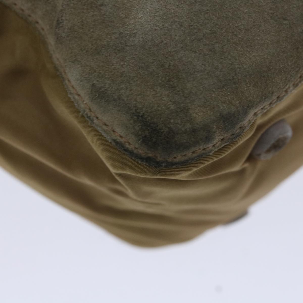PRADA Hand Bag Suede Beige Auth bs12252