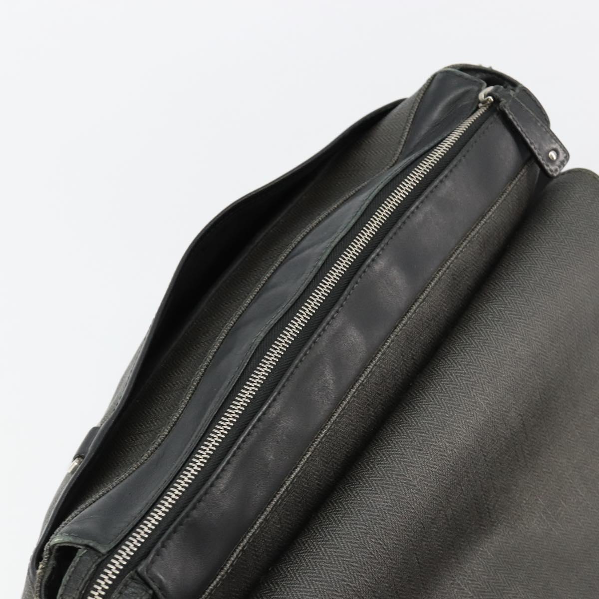 BVLGARI Shoulder Bag PVC Canvas Black Auth bs12281