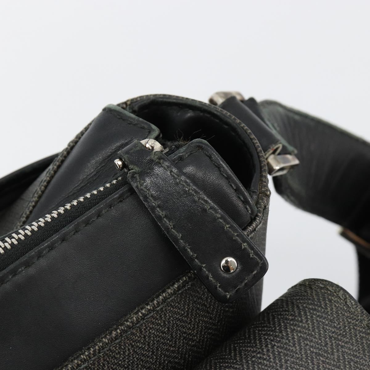BVLGARI Shoulder Bag PVC Canvas Black Auth bs12281