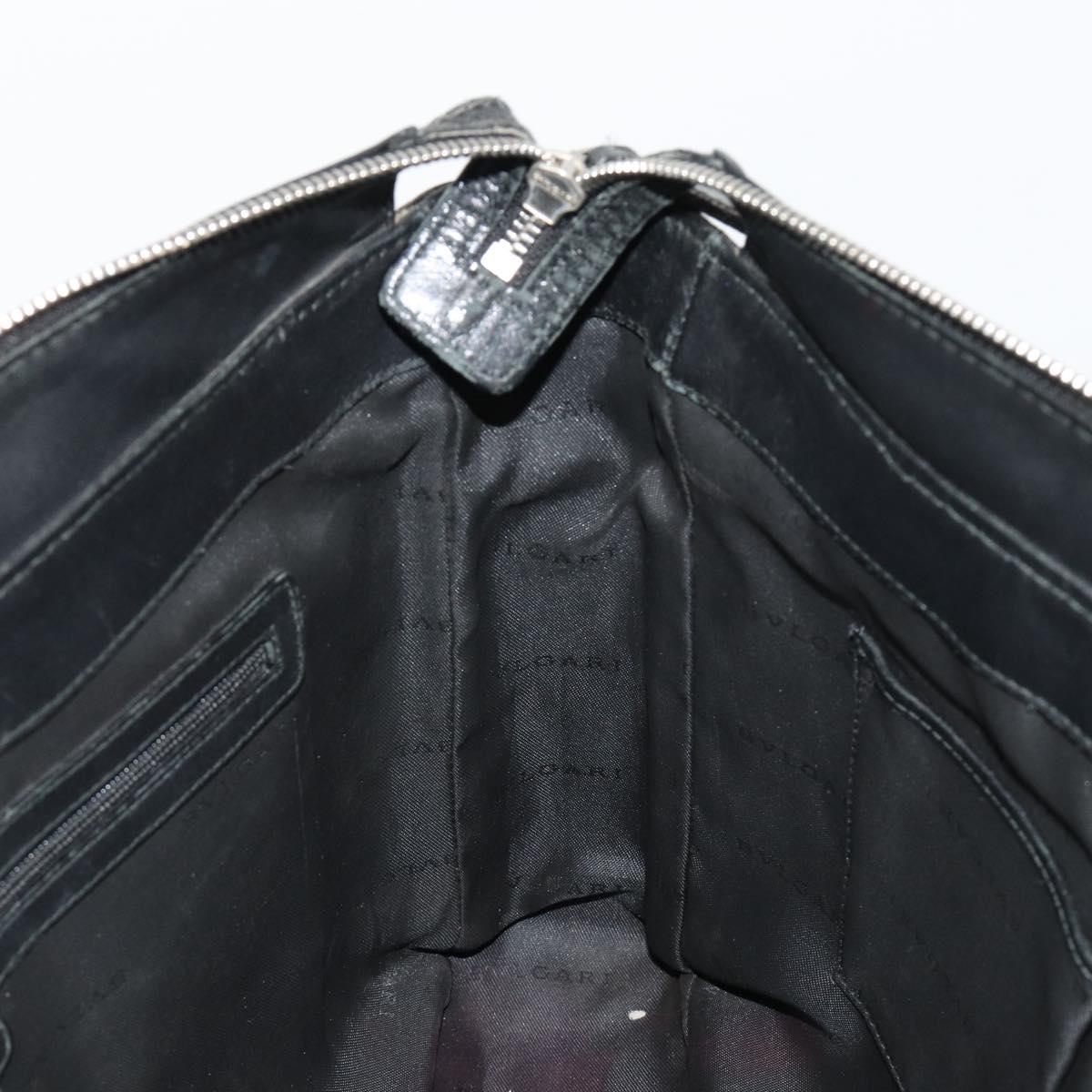 BVLGARI Shoulder Bag PVC Canvas Black Auth bs12281