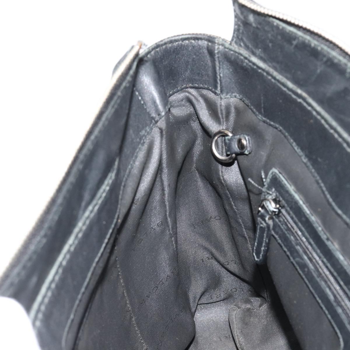 BVLGARI Shoulder Bag PVC Canvas Black Auth bs12281