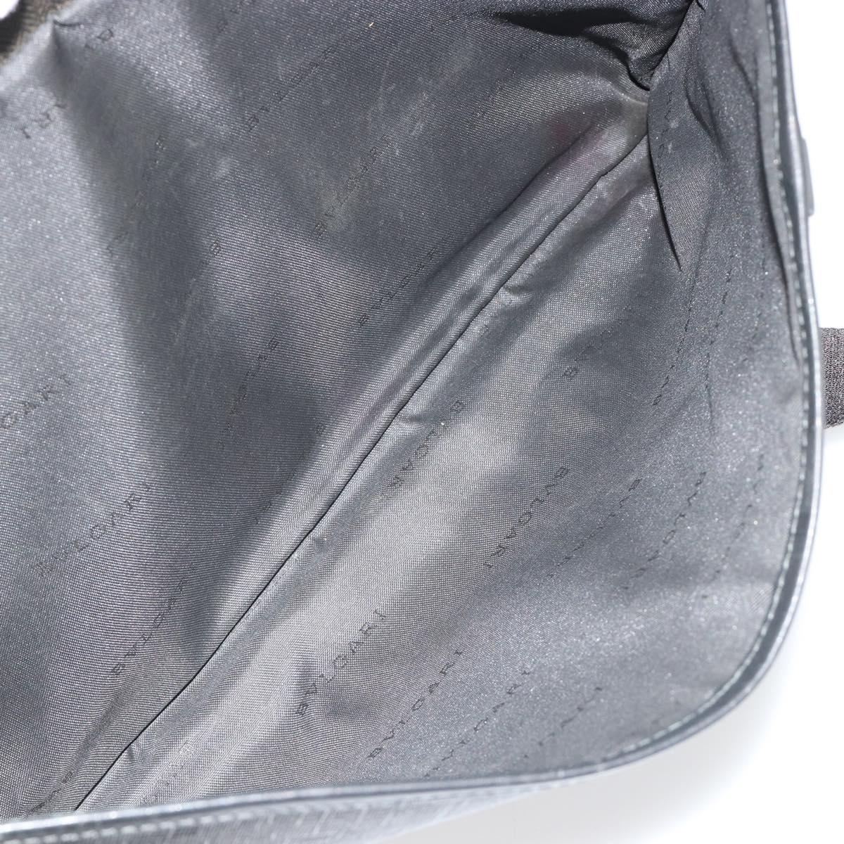 BVLGARI Shoulder Bag PVC Canvas Black Auth bs12281