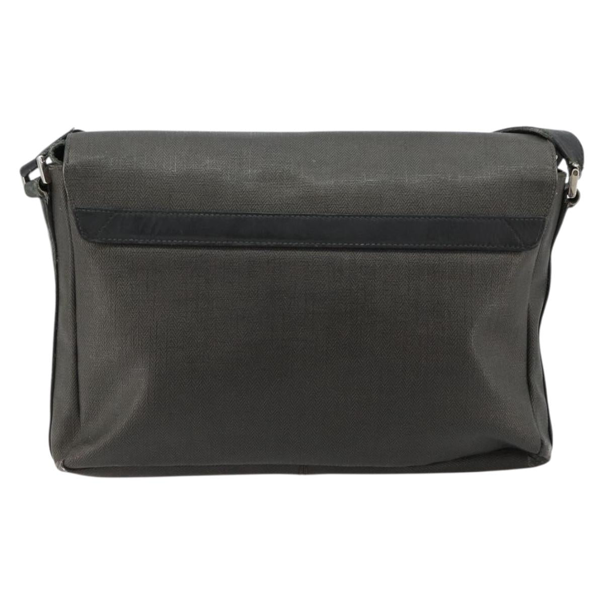 BVLGARI Shoulder Bag PVC Canvas Black Auth bs12281
