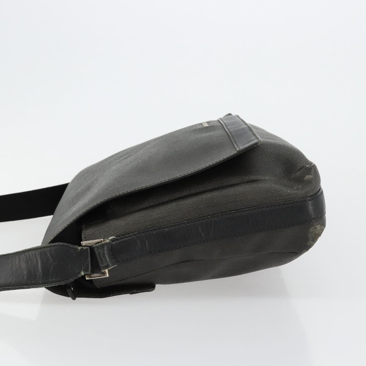 BVLGARI Shoulder Bag PVC Canvas Black Auth bs12281