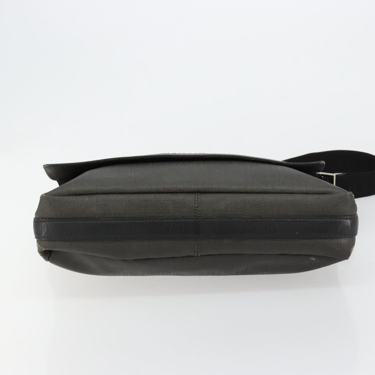 BVLGARI Shoulder Bag PVC Canvas Black Auth bs12281