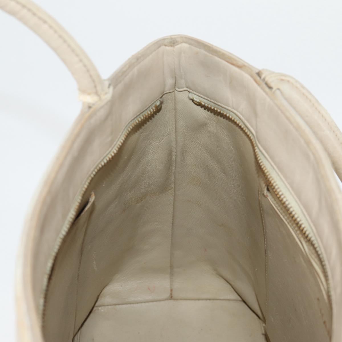 CHANEL Tote Bag Lamb Skin Beige CC Auth bs12535