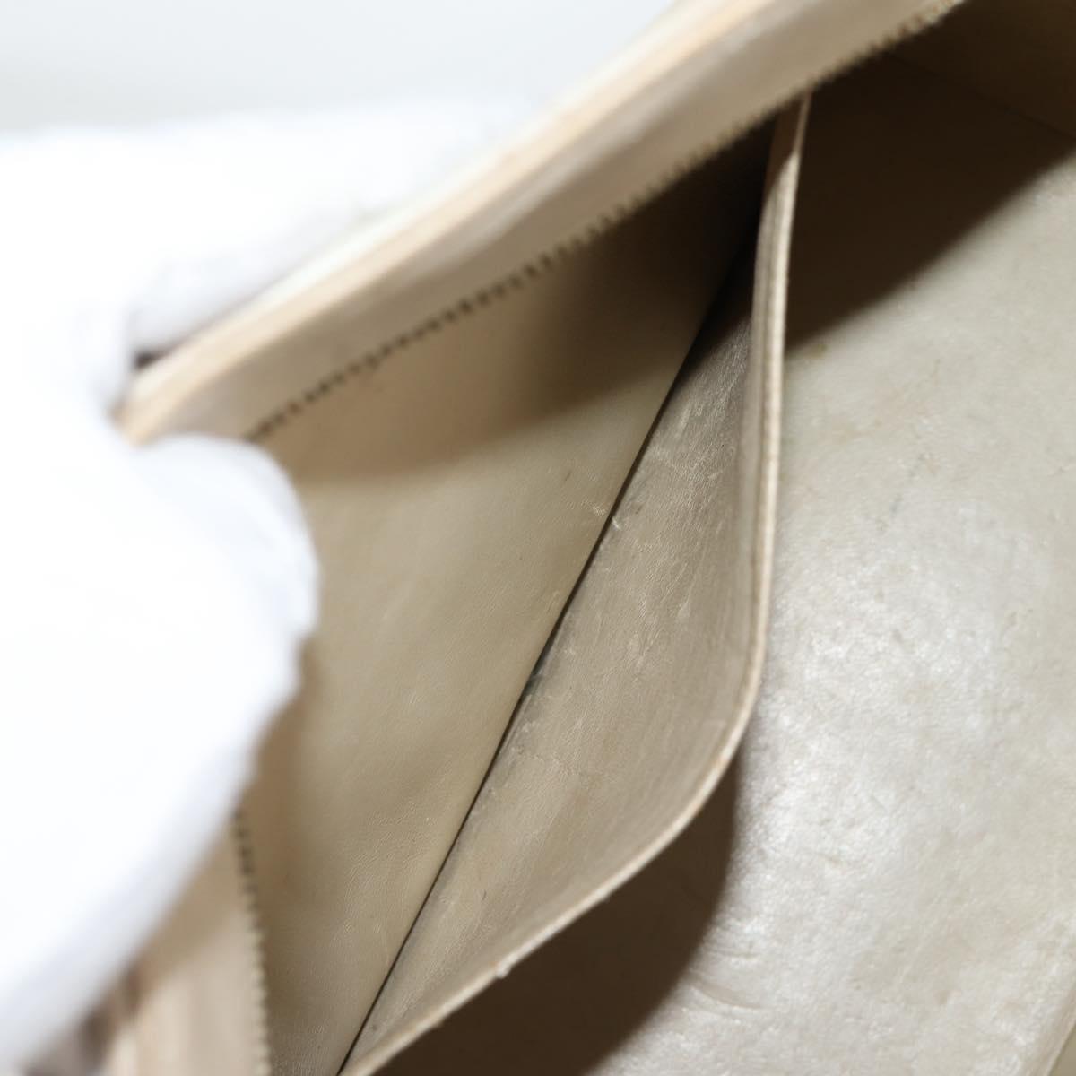 CHANEL Tote Bag Lamb Skin Beige CC Auth bs12535