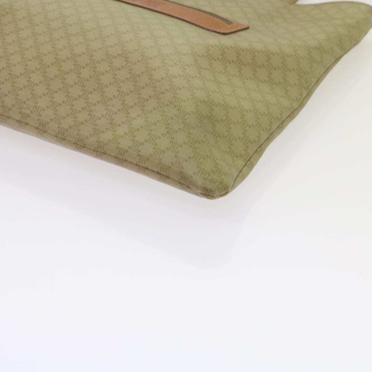 CELINE Macadam Canvas Tote Bag Beige Auth bs12760