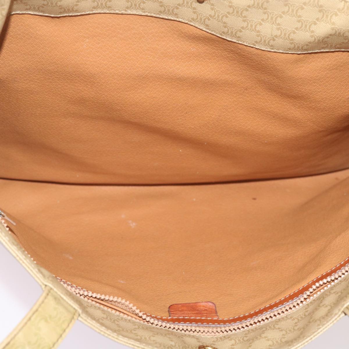 CELINE Macadam Canvas Tote Bag Beige Auth bs12760