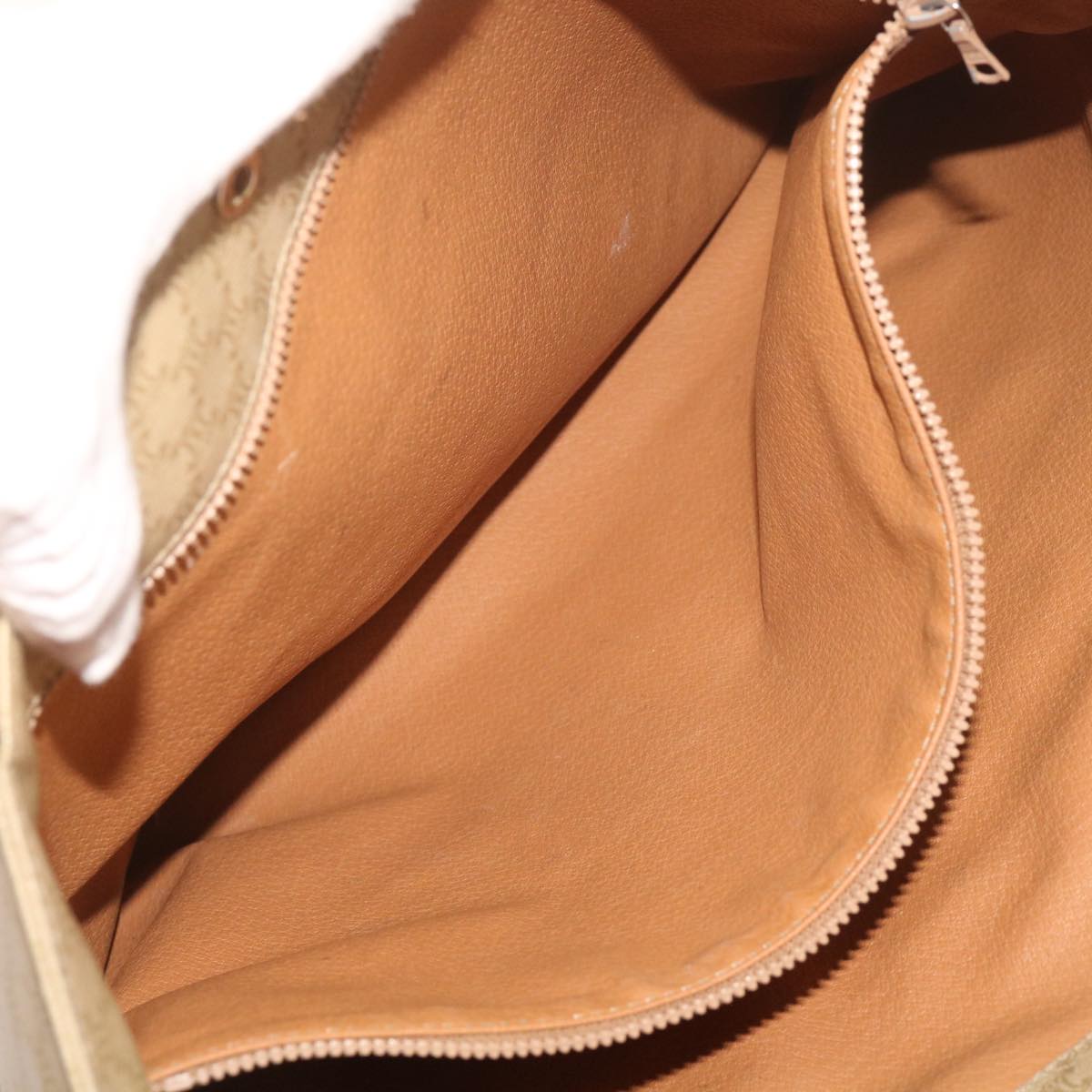 CELINE Macadam Canvas Tote Bag Beige Auth bs12760