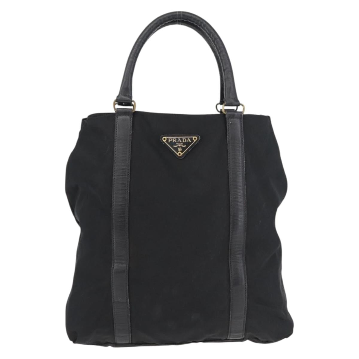 PRADA Hand Bag Nylon Black Auth bs13283
