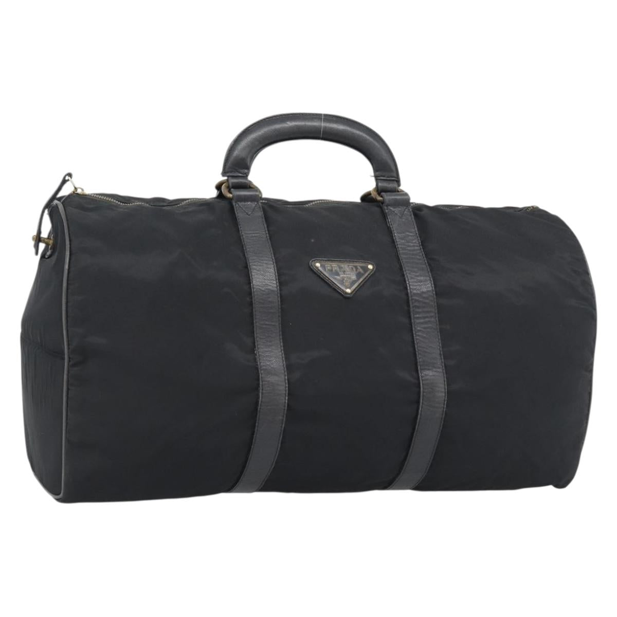 PRADA Boston Bag Nylon Black Auth bs13423