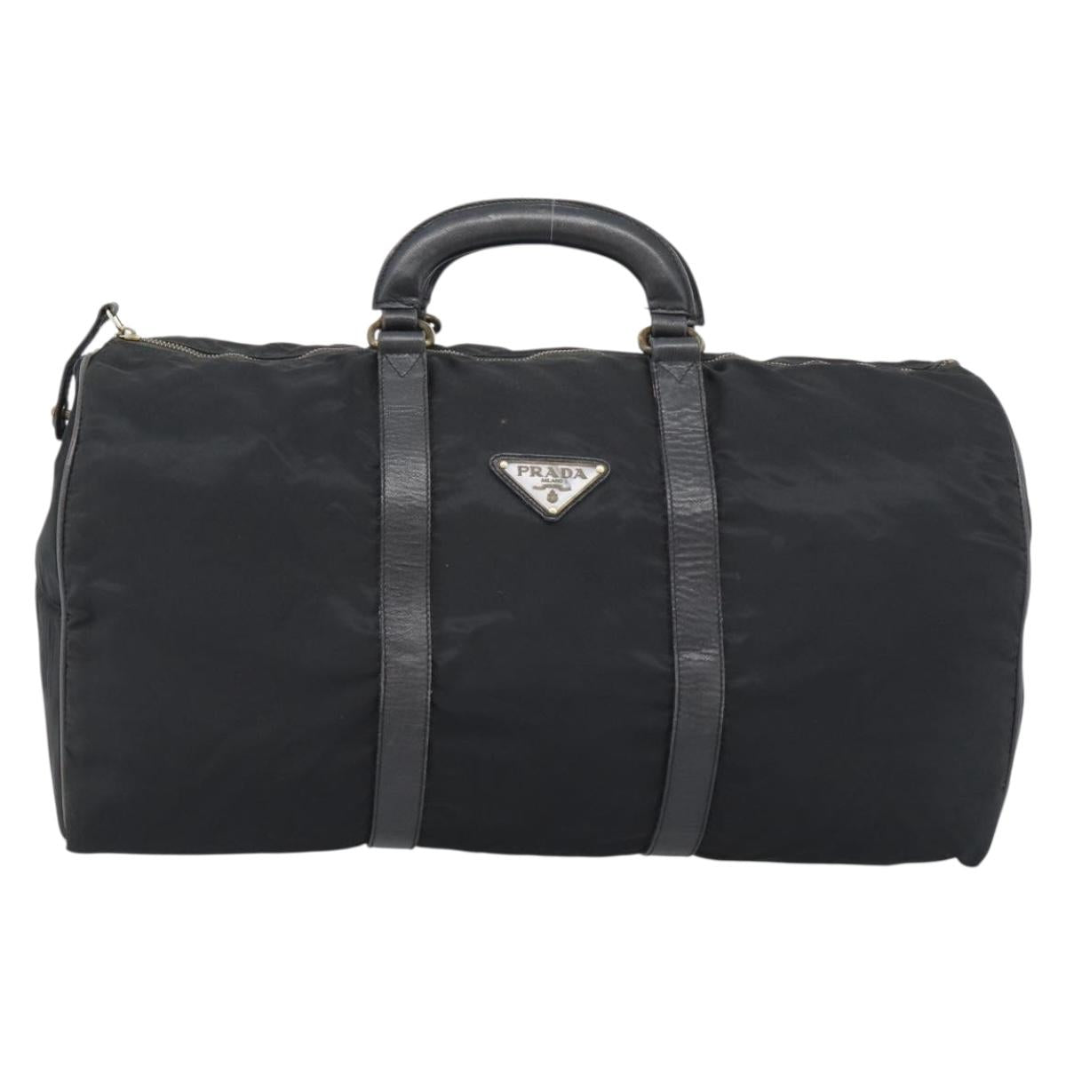 PRADA Boston Bag Nylon Black Auth bs13423