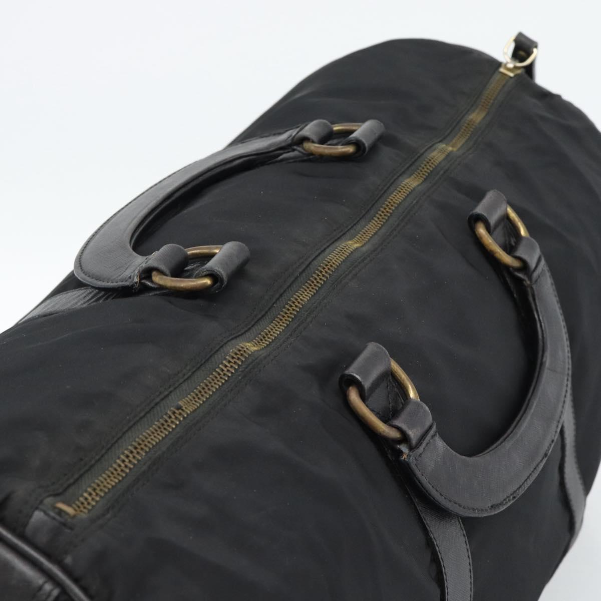 PRADA Boston Bag Nylon Black Auth bs13423