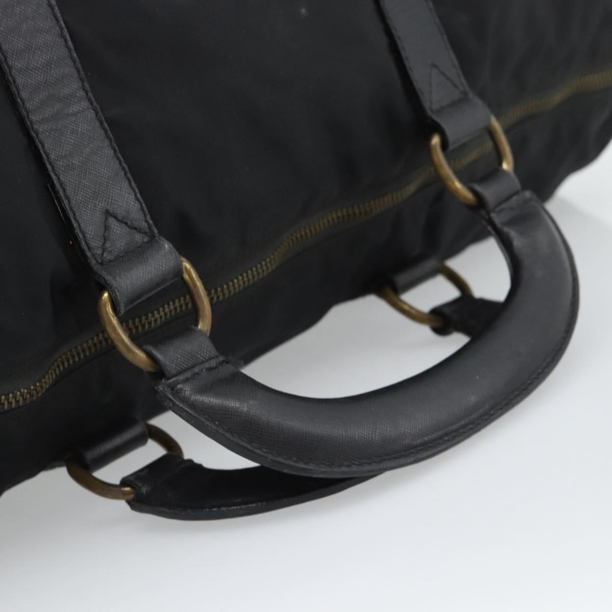 PRADA Boston Bag Nylon Black Auth bs13423