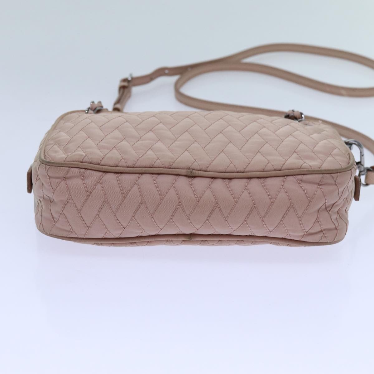 PRADA Quilted Hand Bag Nylon 2way Pink Auth bs13603