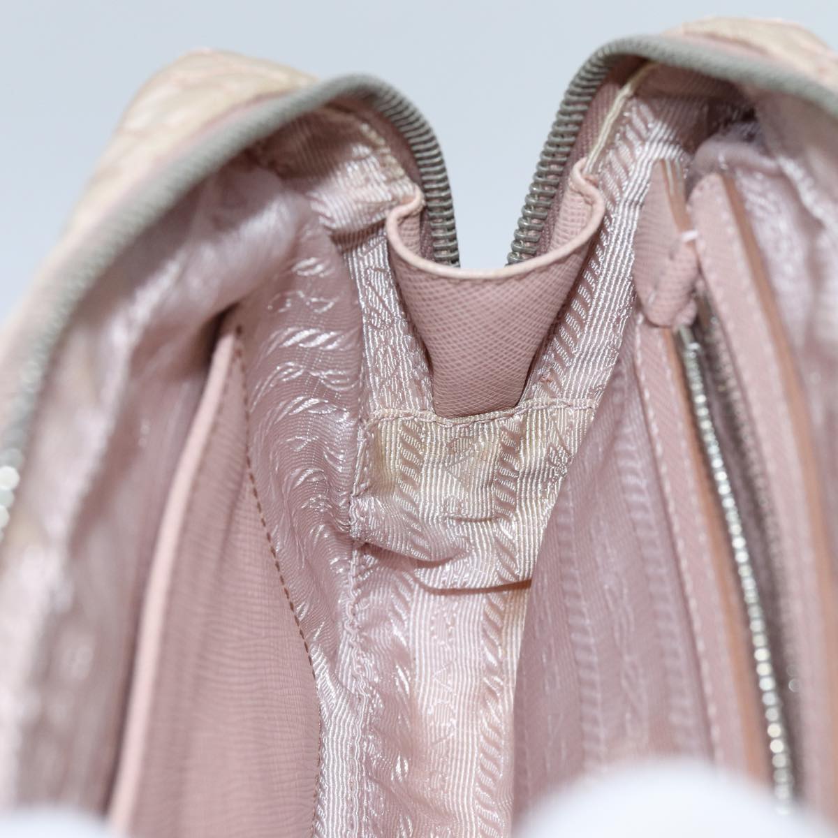 PRADA Quilted Hand Bag Nylon 2way Pink Auth bs13603