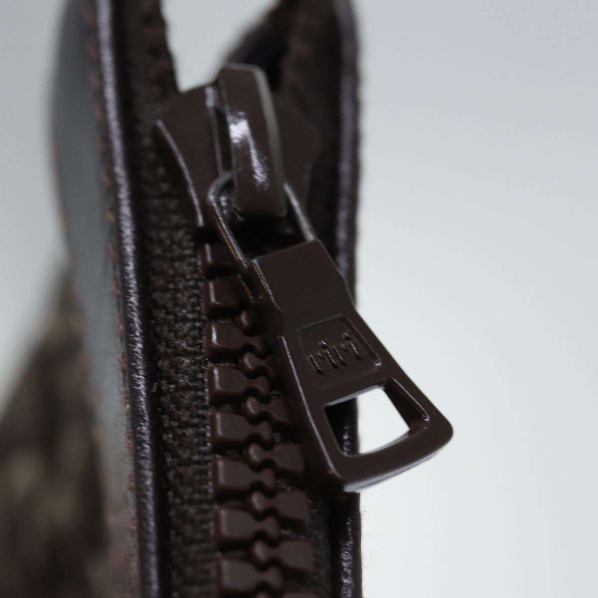 CELINE C Macadam Canvas Clutch Bag Brown Auth bs13749