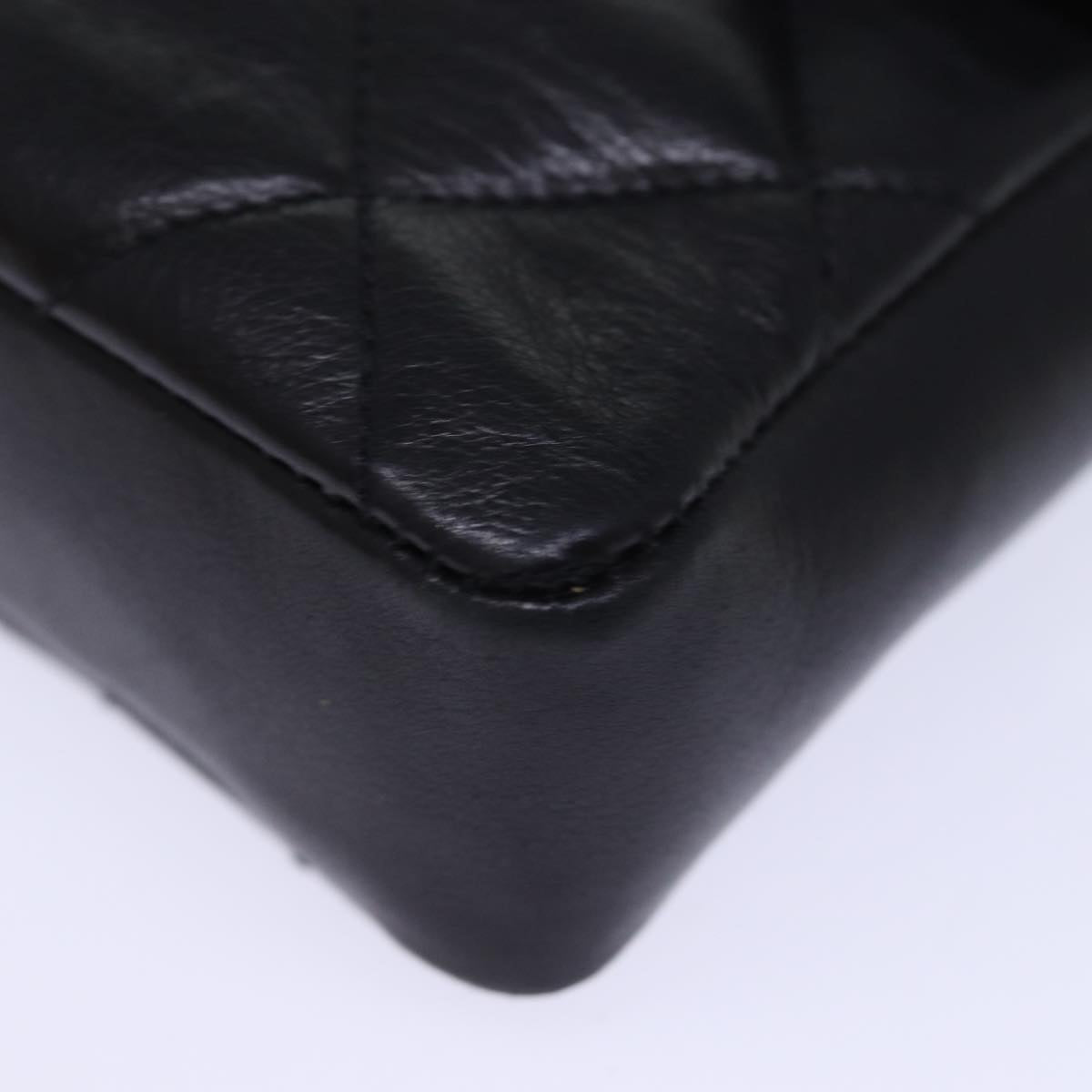 CHANEL Matelasse Turn Lock Waist bag Leather Black CC Auth bs13970