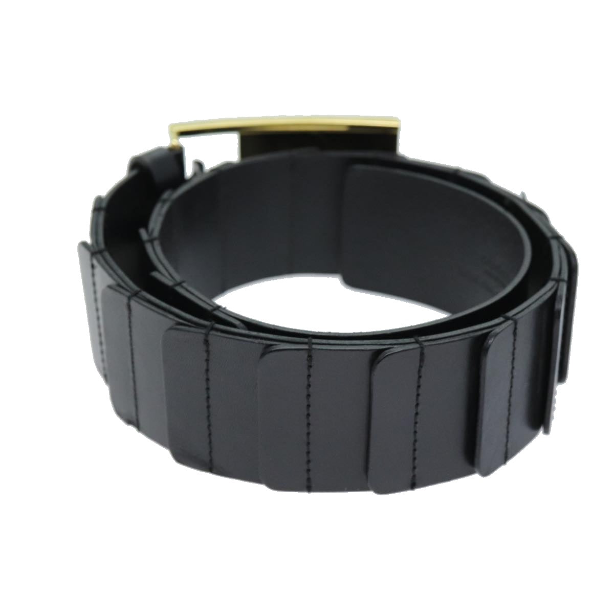 GUCCI Belt Leather 26.8""""""""-28.7"""""""" Black Auth bs13972