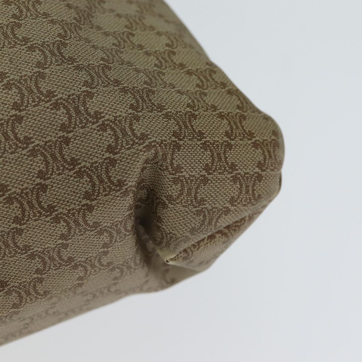 CELINE Macadam Canvas Hand Bag PVC Leather 4Set Brown Beige Auth bs14619