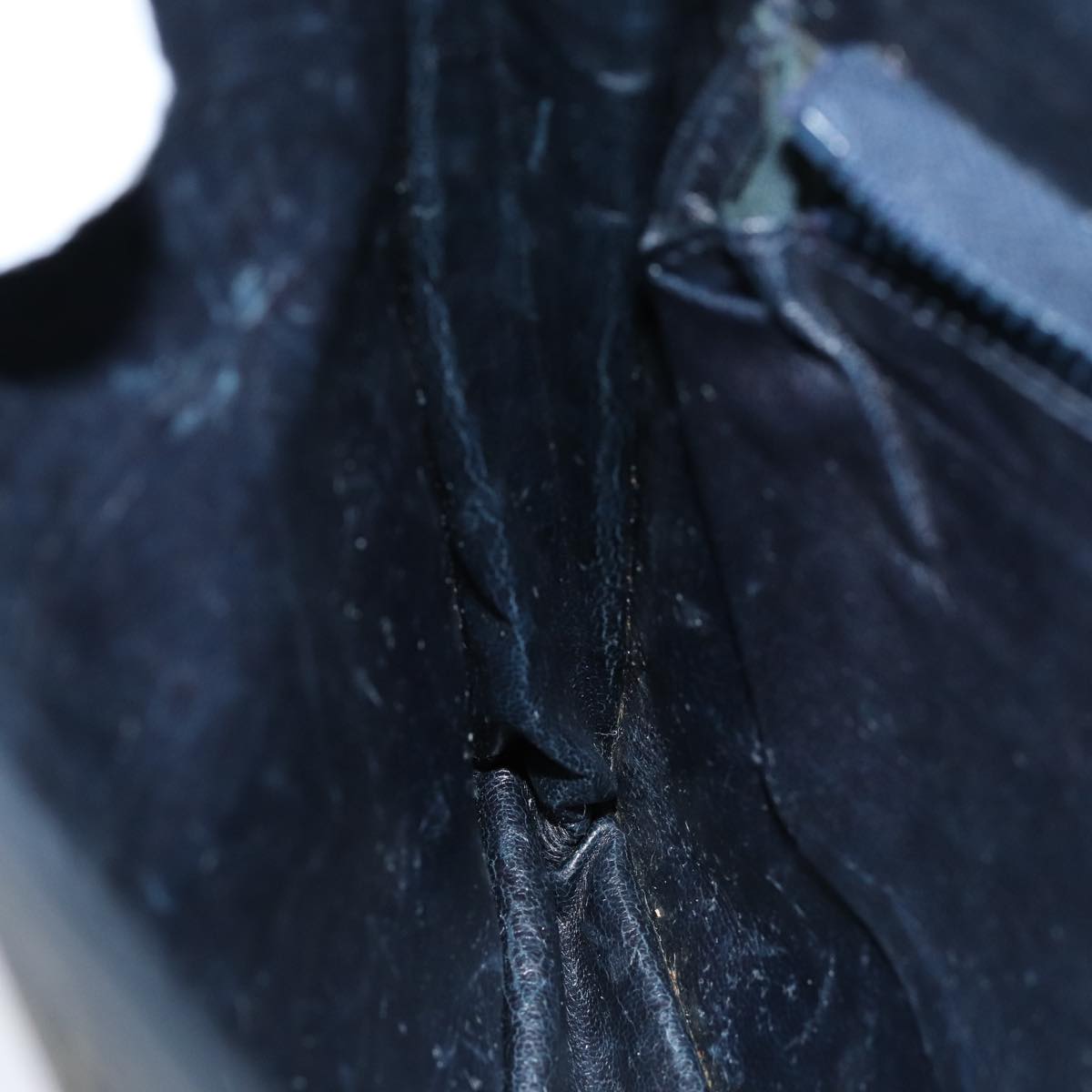 CELINE C Macadam Canvas Clutch Bag Navy Auth bs14643