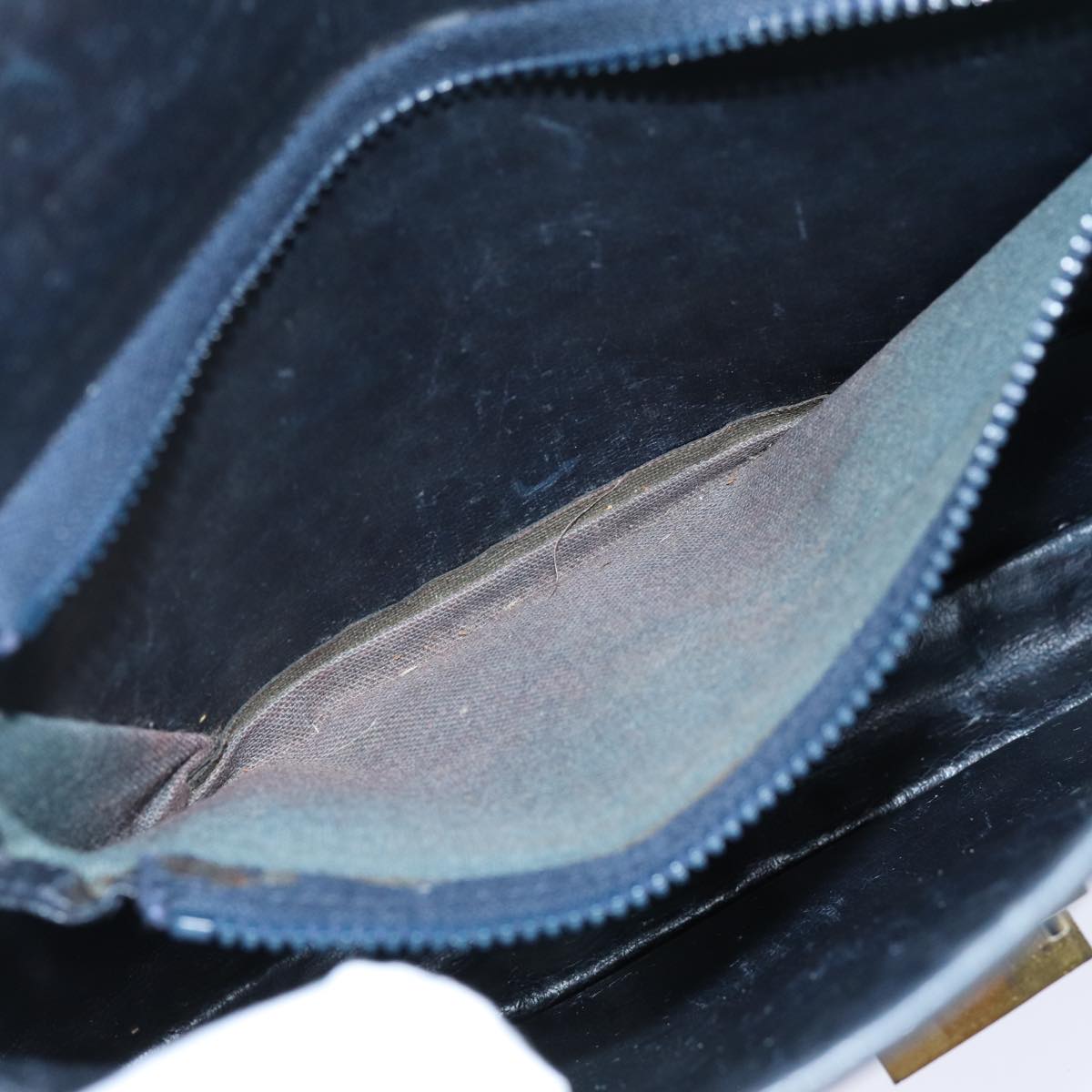 CELINE C Macadam Canvas Clutch Bag Navy Auth bs14643