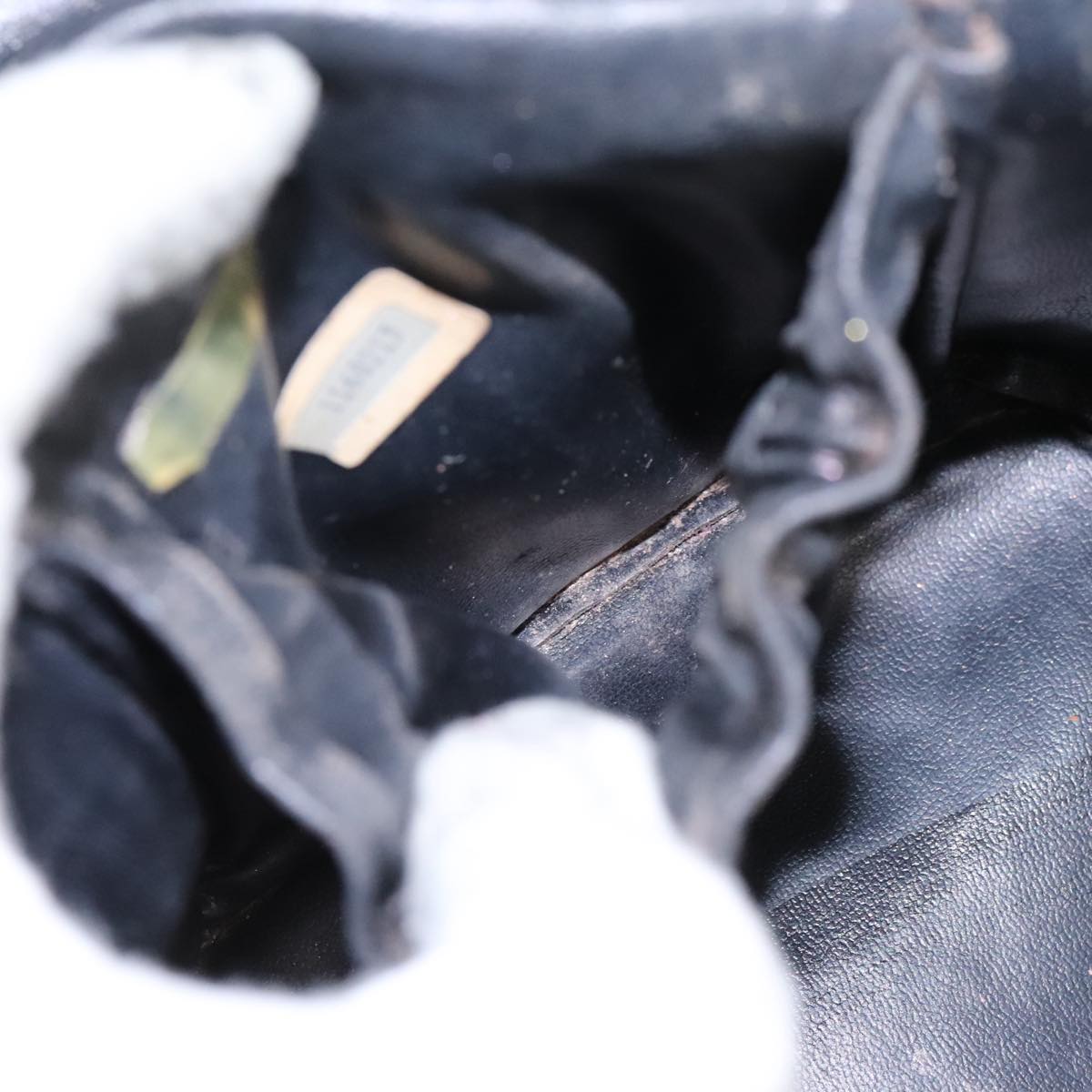 CHANEL Bicolole Vanity Cosmetic Pouch Leather Black CC Auth bs14966