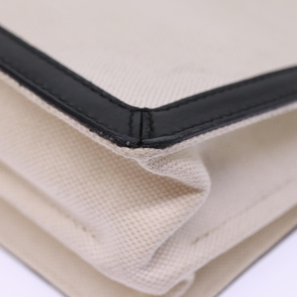 BALENCIAGA Navy Pochette Shoulder Bag Canvas Black White 339937 Auth bs14976