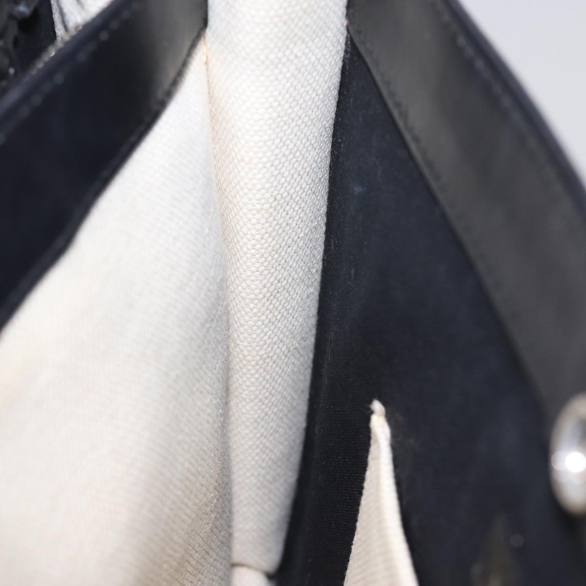 BALENCIAGA Navy Pochette Shoulder Bag Canvas Black White 339937 Auth bs14976