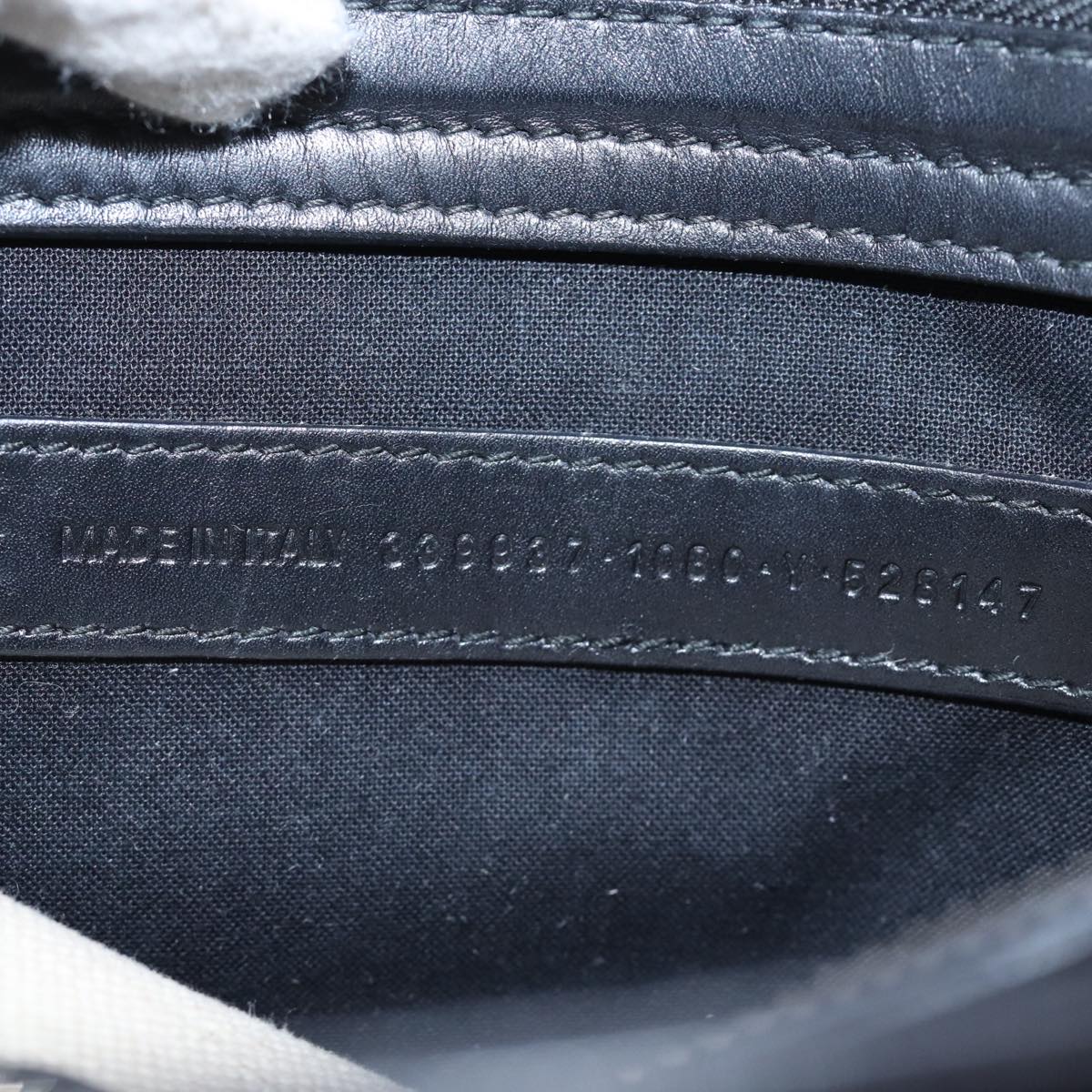 BALENCIAGA Navy Pochette Shoulder Bag Canvas Black White 339937 Auth bs14976