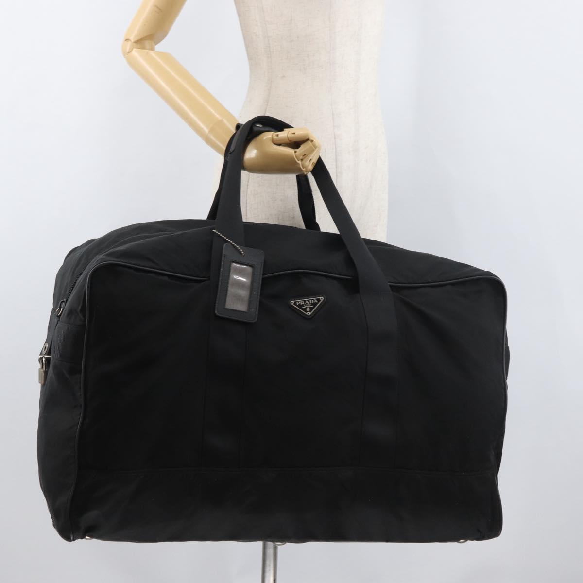 PRADA Boston Bag Nylon 2way Black Auth bs15045