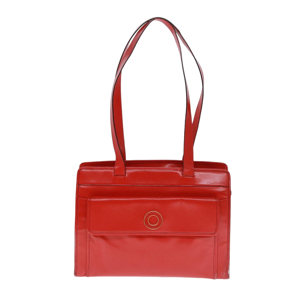 CELINE Shoulder Bag Leather Red Auth bs15049