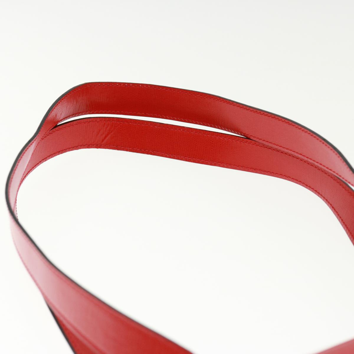 CELINE Shoulder Bag Leather Red Auth bs15049