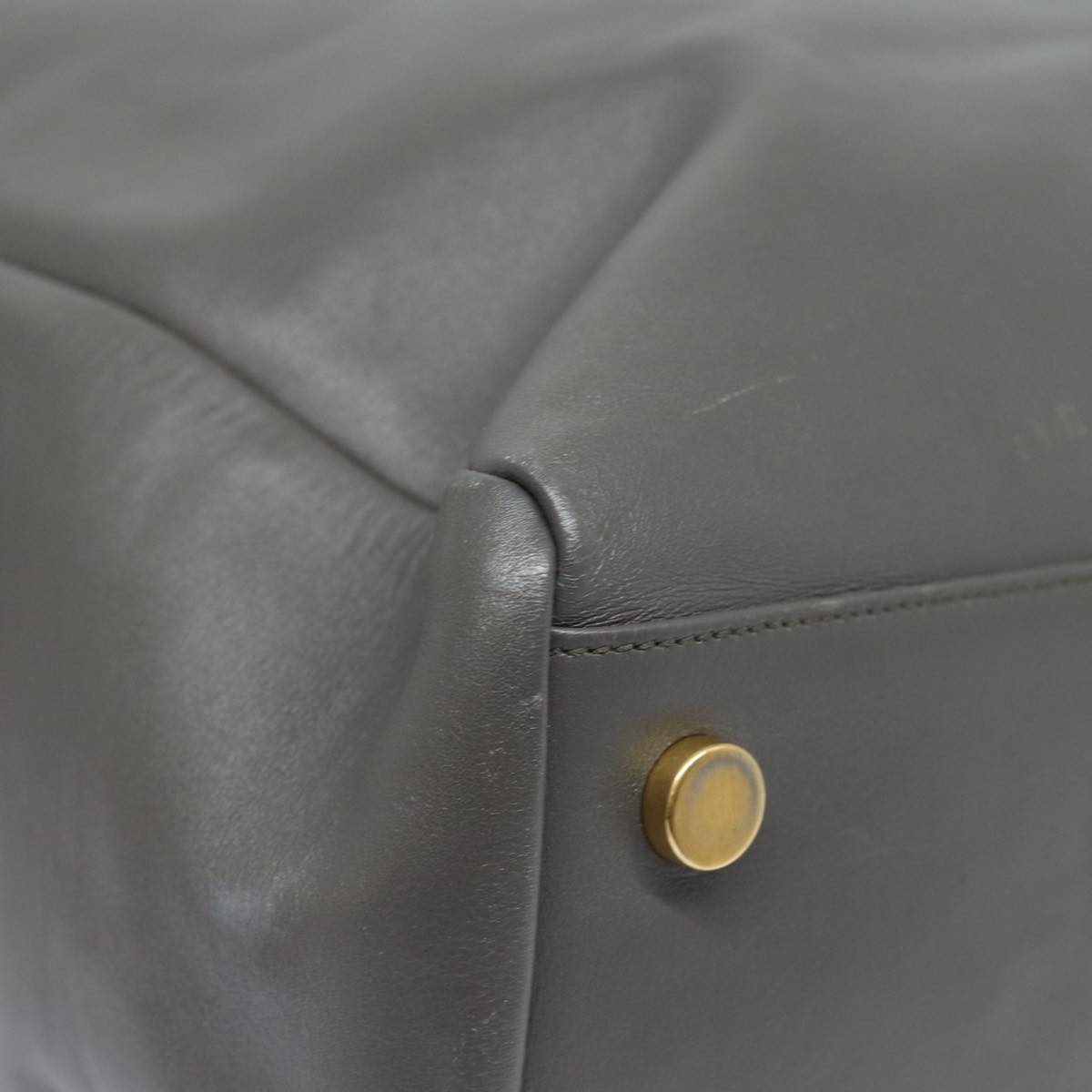 SAINT LAURENT Tote Bag Leather Gray Auth bs15314