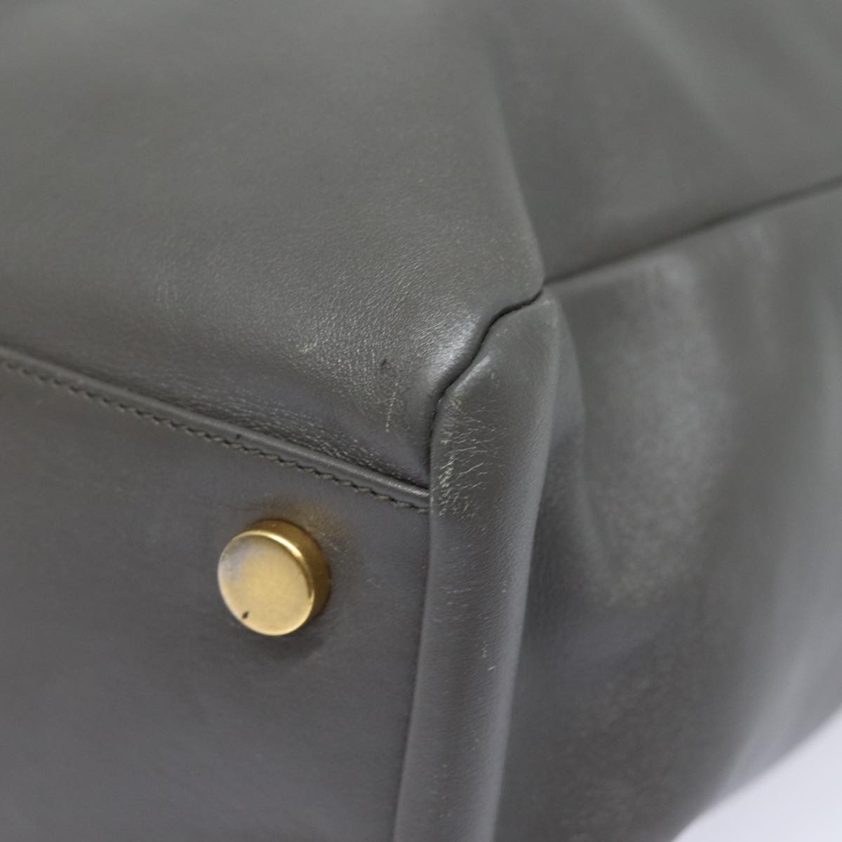 SAINT LAURENT Tote Bag Leather Gray Auth bs15314