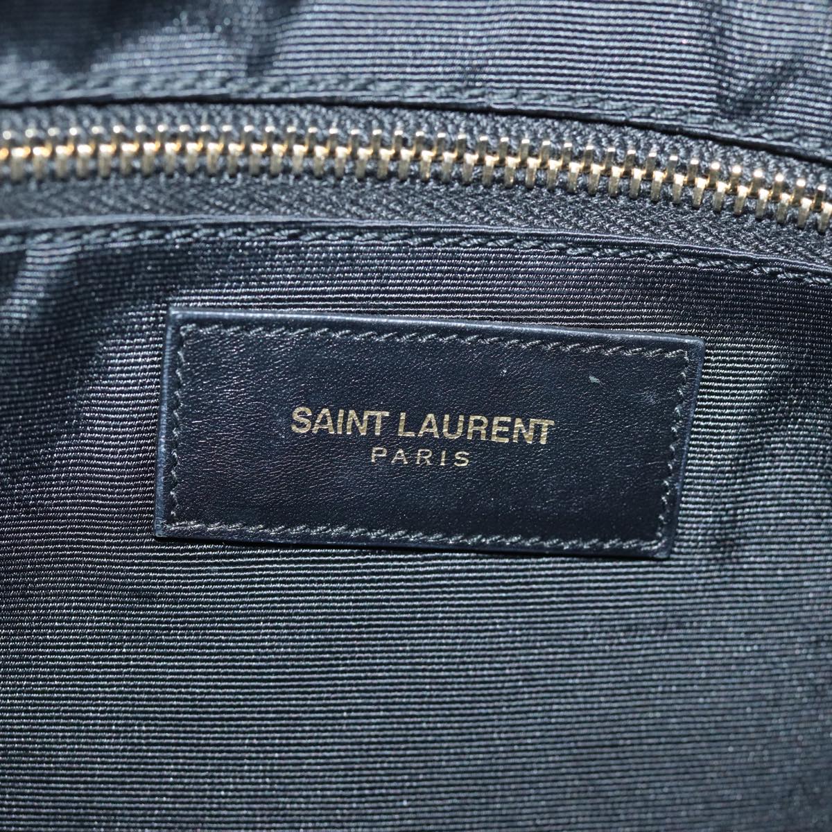 SAINT LAURENT Tote Bag Leather Gray Auth bs15314