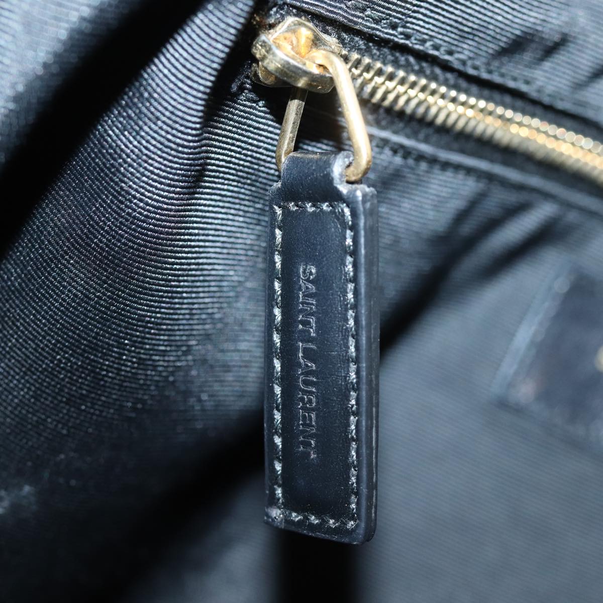 SAINT LAURENT Tote Bag Leather Gray Auth bs15314