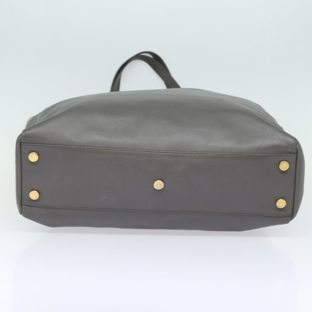 SAINT LAURENT Tote Bag Leather Gray Auth bs15314