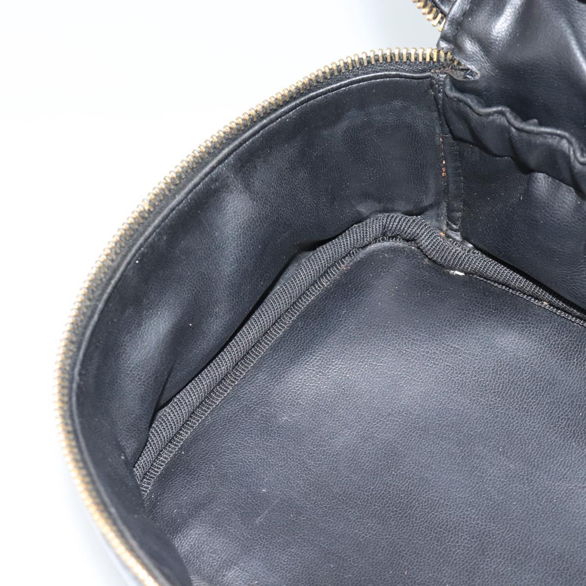 CHANEL Vanity Cosmetic Pouch Patent leather Black CC Auth bs15339