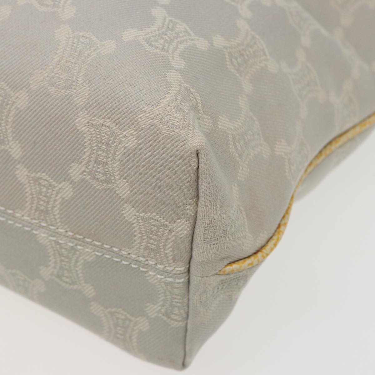 CELINE Macadam Canvas Tote Bag Yellow Light Blue Auth bs15626V