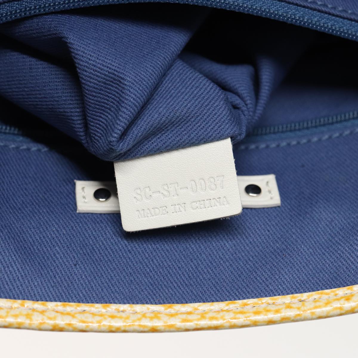 CELINE Macadam Canvas Tote Bag Yellow Light Blue Auth bs15626V