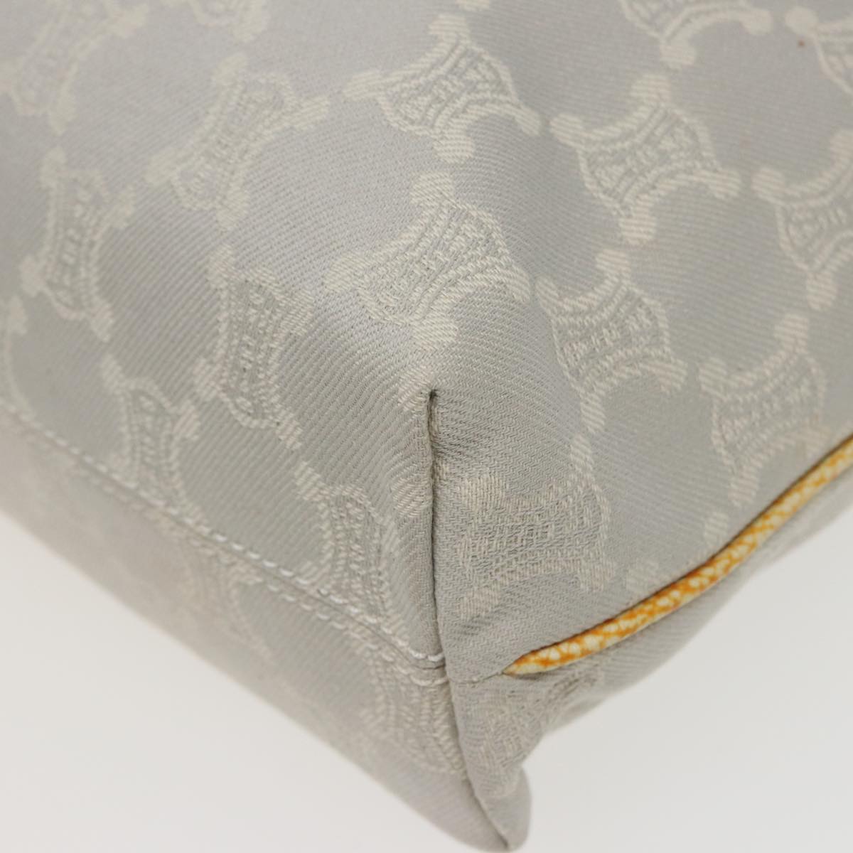 CELINE Macadam Canvas Tote Bag Yellow Light Blue Auth bs15626V